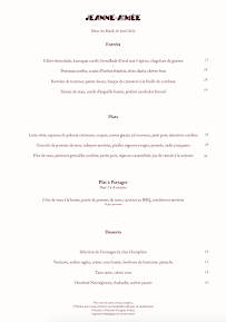 Menu Jeanne-Aimée Page 2