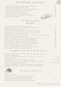 Menu Café des Artistes Biarritz Page 1