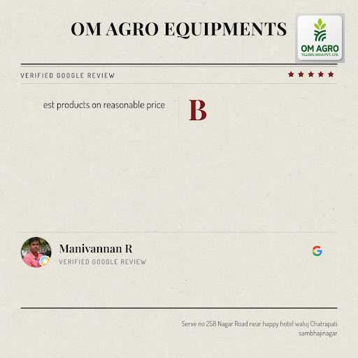 Manivannan R from Aurangabad raves about his experience with Om Agro Equipments, the leading agri… post image