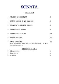 Menu Sonata Pizzeria Brochant Page 8