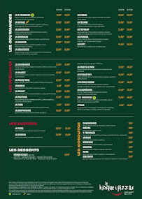 Menu Le kiosque à Pizzas Page 1