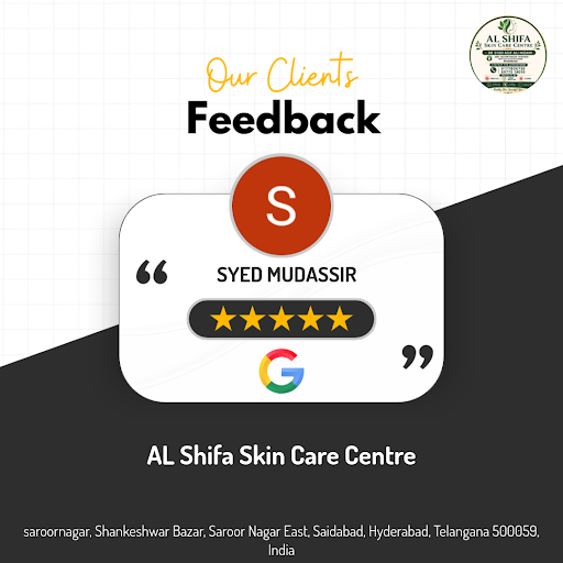 Syed Mudassir, a satisfied patient, raves about his exceptional experience at AL Shifa Skin Care… post image
