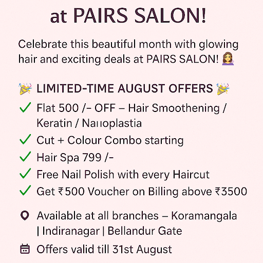 Celebrate this beautiful month with glowing hair and exciting deals at PAIRS SALON! 💇‍♀️🌸