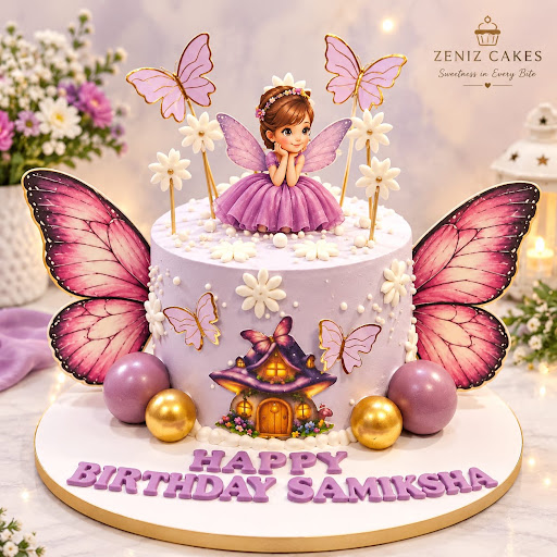 🧚‍♀️✨ Magical Fairy Butterfly Birthday Cake by ZENIZ CAKES! 🎂💜 post image