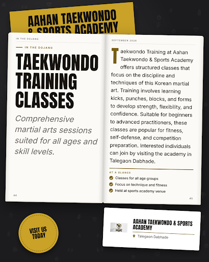 Join Aahan Taekwondo & Sports Academy in Talegaon Dabhade for expert Taekwondo training. Experien… post image