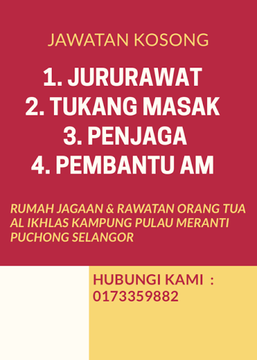 Rumah Jagaan Rawatan Orang Tua Al Ikhlas Non Profit Organization In Kampung Pulau Meranti