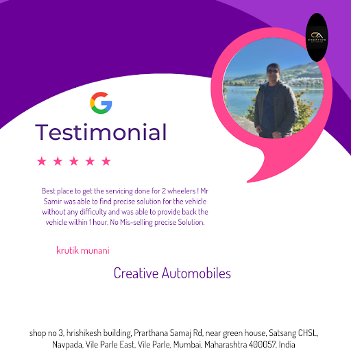Krutik Munani's impressive 5-star review says it all! Our team at Creative Automobiles in Mumbai…