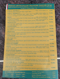 Menu La Case a Pizzas Page 1