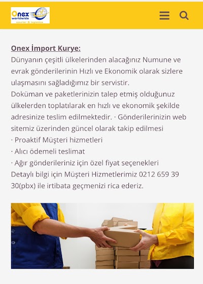 ONEX WORLDWİDE YURT DIŞI KARGO KURYE