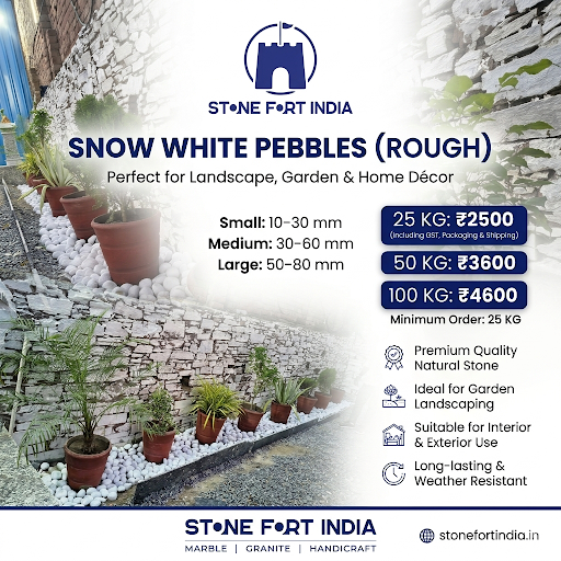 ✨ Premium Snow White Pebbles (Rough) – Perfect for Your Dream Landscape! ✨ post image