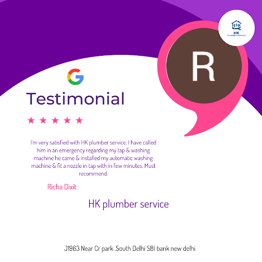 Richa Dixit's exceptional experience with HK Plumber Service in New Delhi! She raves about our pr… post image