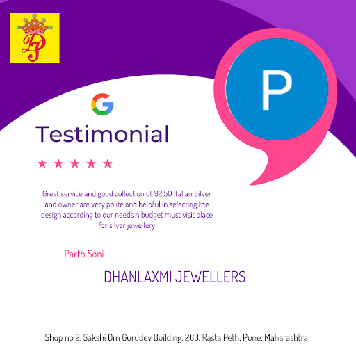 Parth, a satisfied customer from Pune, gives a 5-star review for Dhanlaxmi Jewellers, praising th… post image