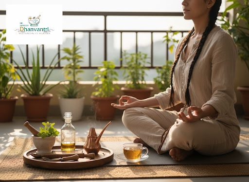 Discover how small Ayurvedic habits can transform your health, energy and peace of mind. At Dhanv… post image