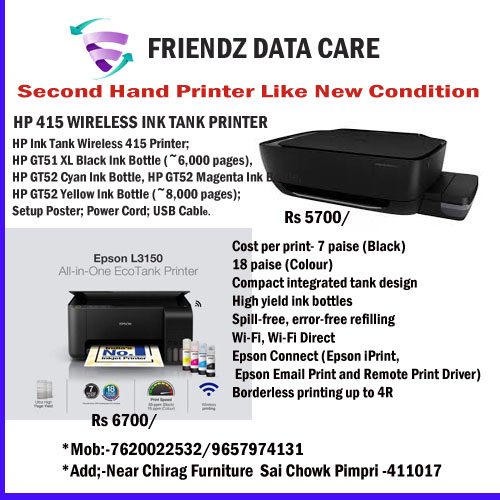 Hp 415 and epson l3150 wifi printer