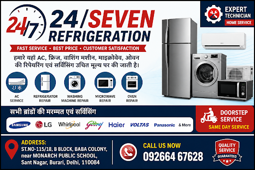 ## 24/Seven Refrigeration – Appliance Repair Service in Burari, Delhi post image