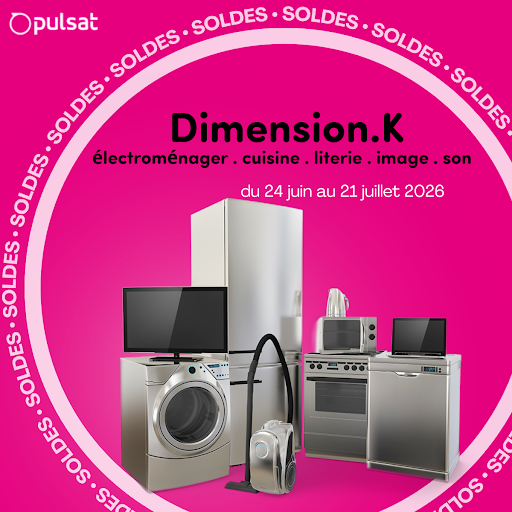 Profitez des soldes d'été 2026 chez Dimension K pour équiper votre maison à prix exceptionnels ! Découvrez un large choix d’électroménager, TV, son, literie et cuisines aménagées dans nos magasins. Nos conseillers sont à votre écoute pour vous accompagner et vous offrir un service de qualité irréprochable. Venez vivre une expérience de proximité et bénéficiez des meilleures offres de la saison.
