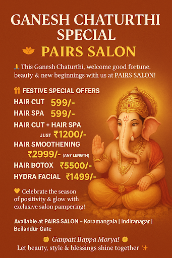 Celebrate the spirit of Ganesh Chaturthi with beauty, style, and blessings at PAIRS SALON – Koram… post image