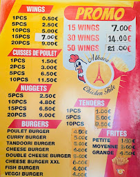 Menu ATHAVA CHICKEN FRITES Page 1
