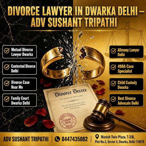 💔 Searching for the best divorce lawyer near me in Delhi? Your search ends here. Advocate Sushant… post image