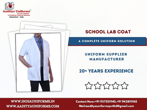 School Lab Coat Available At Aaditya Uniforms