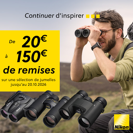 Jusqu'à 150€ de remise sur une sélection de jumelles Nikon pour vous permettre d'observer la nature d'automne à petit prix.