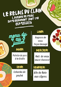 Menu Le Relais Du Clain Page 4