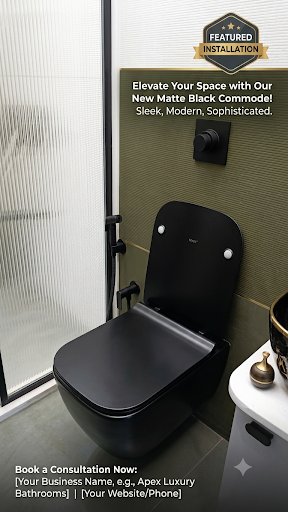 Humne haal hi me ye modern bathroom installation ka kaam poora kiya hai! Modern wall-hung commode…