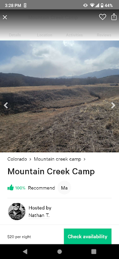 Greenhorn Mountain Creek Campsite