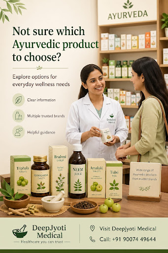 DeepJyoti Medical offers a wide range of Ayurvedic products from well-known brands in a clean and… post image
