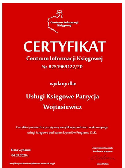 Usługi Księgowe Patrycja Wojtasiewicz