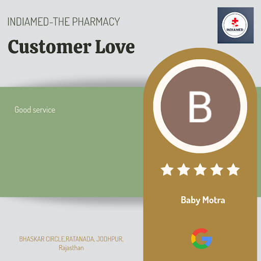 Baby, a delighted customer from Jodhpur, gives a 5-star rating to INDIAMED-THE PHARMACY for their… post image