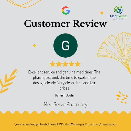 Ganesh Joshi is thrilled with the exceptional service at Med Serve Pharmacy in Ahmedabad. As a sa… post image