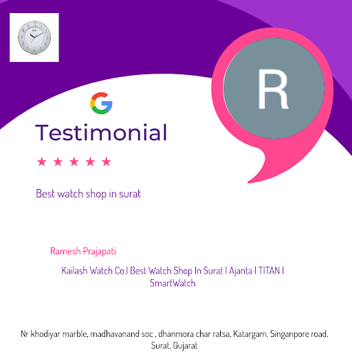 Ramesh, a satisfied customer from Surat, gives Kailash Watch Co. a 5-star rating! He loved the ex… post image