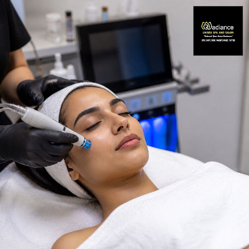 Experience deep hydration and a visible glow with our advanced HydraFacial at Radiance Spa and Sa…