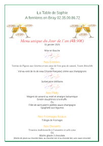 Menu La Table de Sophie Page 10