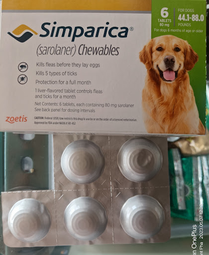 Simparica chewables Tab. For Animals.loose Tablet Available. post image