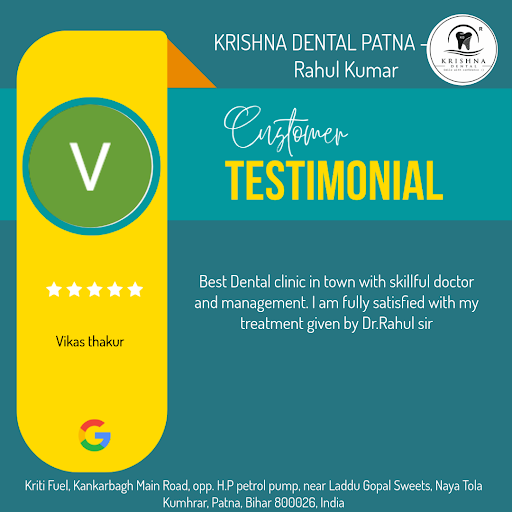 Vikas Thakur loved his experience at KRISHNA DENTAL PATNA - By Dr. Rahul Kumar, the best dental c… post image