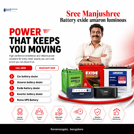 Sree Manjushree Battery offers premium car batteries, Amaron, Exide, inverter and home UPS batter… post image