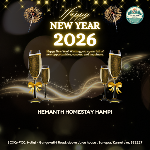 "Warmest wishes from Hemanth Homestay Hampi in Sanapur! As the clock strikes midnight, we welcome… post image