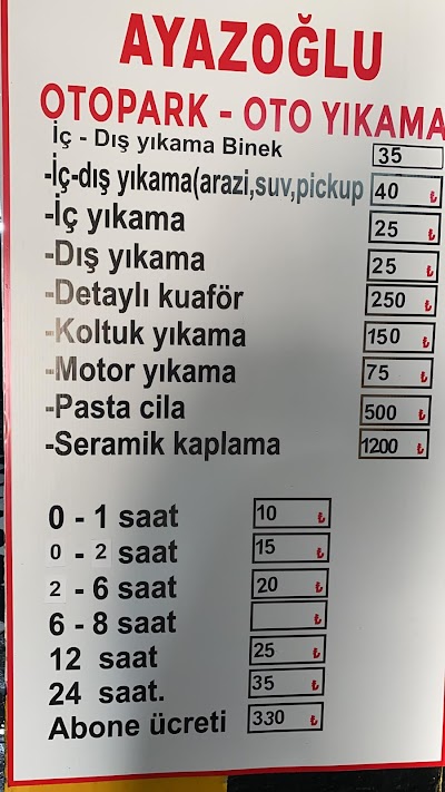 Ayazoglu otopark-otoyikama