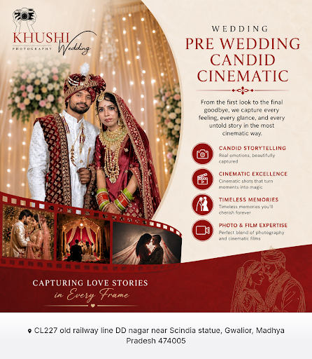 Capture the essence of your special day with Khushi Wedding Photography's cinematic wedding packa…