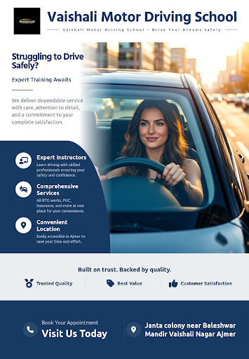Vaishali Motor Driving School offers comprehensive driving lessons with experienced instructors,… post image