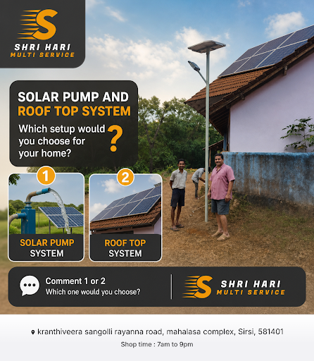 Shri Hari Multi Services provides high-quality Solar Pump and Roof Top Systems for reliable and e… post image