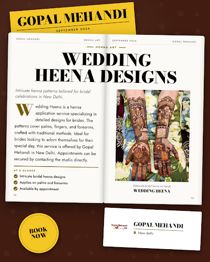 Gopal Mehandi in New Delhi specializes in intricate wedding heena designs, offering exquisite meh… post image