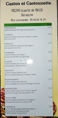 Menu Pizza et point chaud Bonascre Page 1