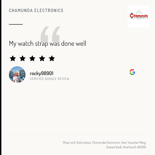 Rocky98901 raves about Chamunda Electronics in Virar, a reliable watch repair store near me! Thei… post image