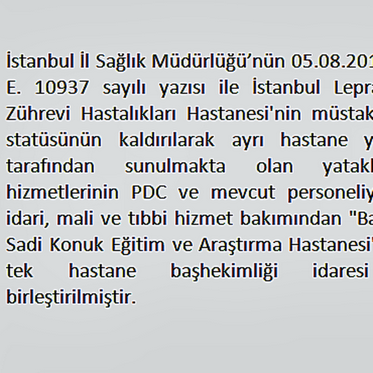 istanbul lepra deri ve zuhrevi hastaliklari hastanesi government hospital