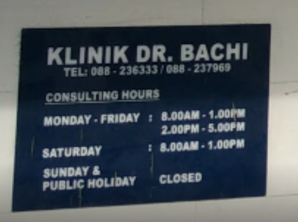 Clinic Dr Bachi Kota Kinabalu Jalan Laiman Diki Phone 088 236 333 Opening Hours