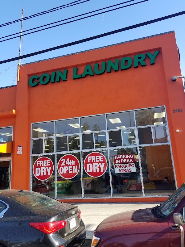 Pico 24 Hour Coin Laundry storefront and entrance in Los Angeles