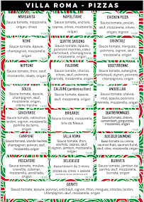Menu Pizzeria Villa Roma Aux feu de bois Page 3